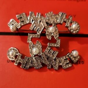 Upcycled Crystal and Pearl Brooch